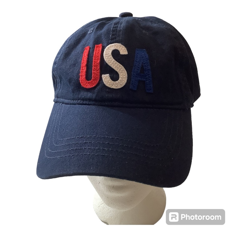 Old Navy Red White Blue USA Logo Strapback Hat Adjustable Baseball Cap